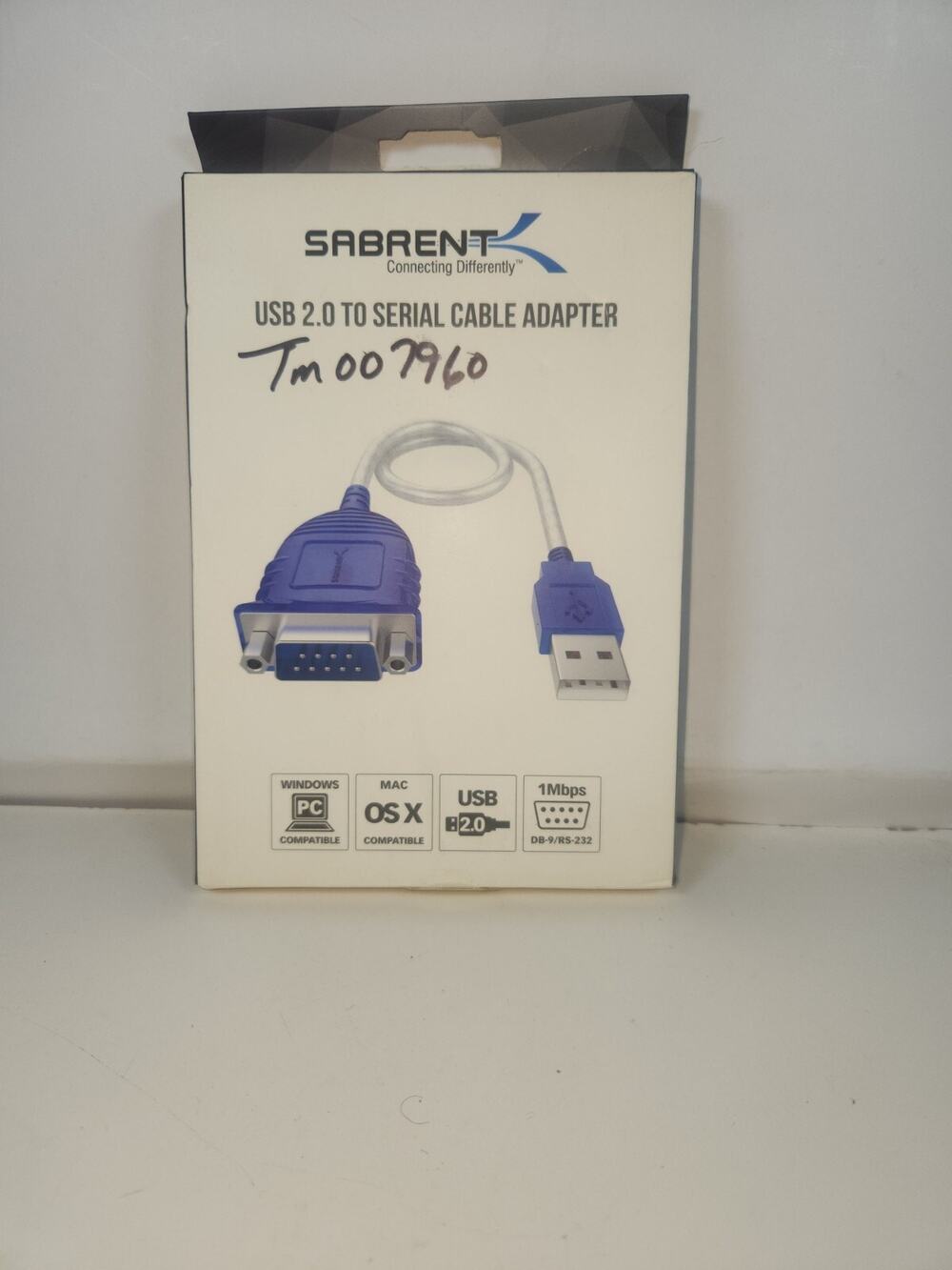 SABRENT CB-DB9P USB 2.0 TO SERIAL CABLE ADAPTER DB9 RS-232 FOR PC/MAC NEW